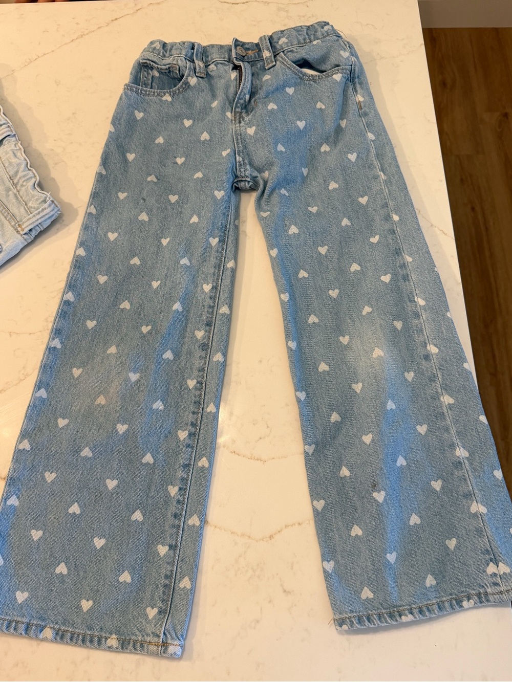 Old Navy Light Blue Heart-Print Girls Jeans
